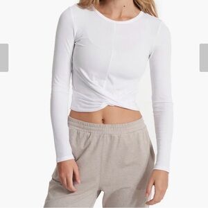 Women's Vuori White Long Sleeve Twist Top